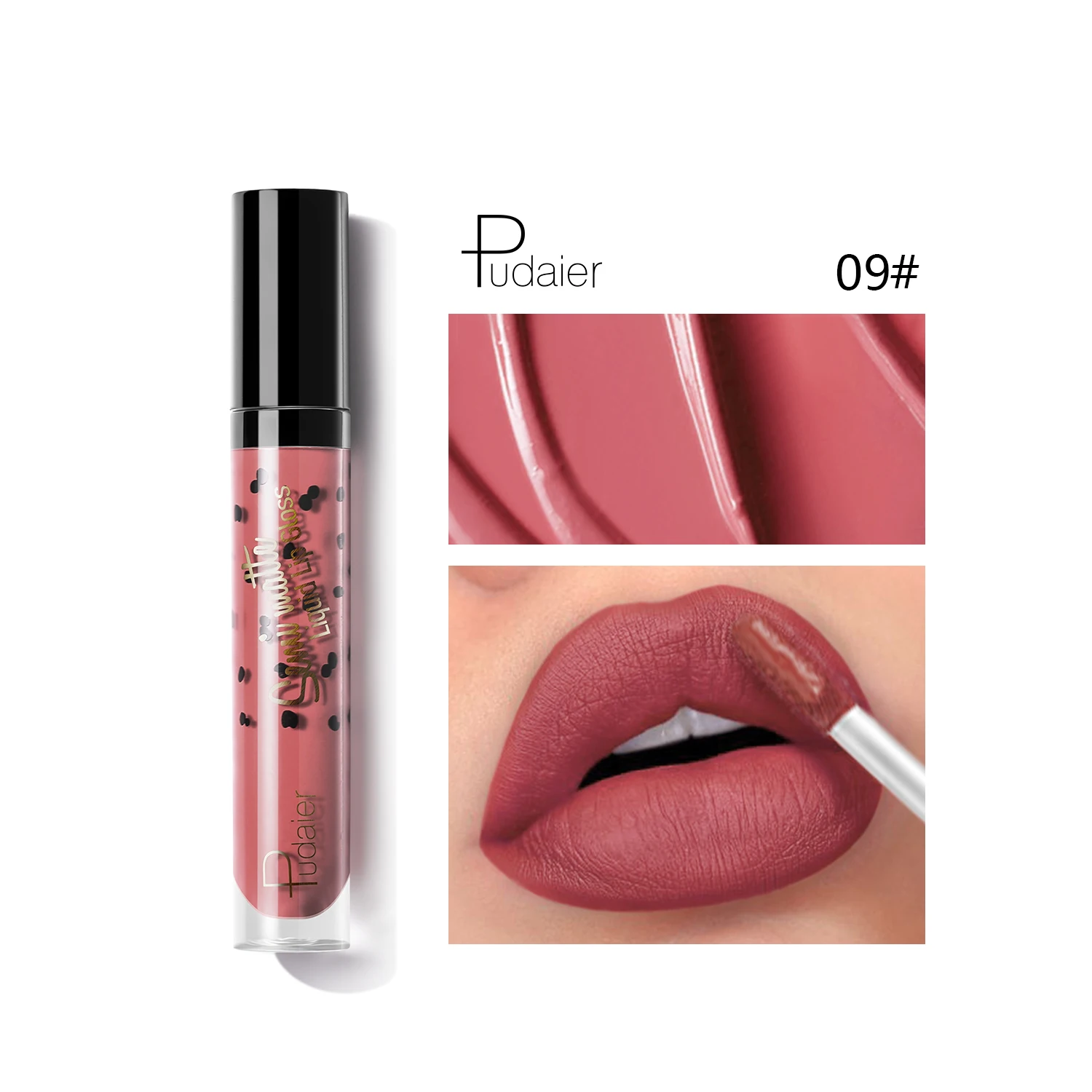 Pudaier 12 Colors Lip Gloss Liquid Lipstick Long Lasting Moisturizing No Fading Matte Velvet Lip Glaze Makeup for Beauty TSLM1