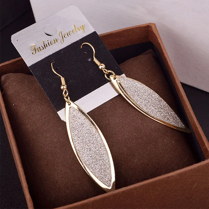 Women Metal Dangle Statement Earrings for women Jewelry Women Water Drop Frosted Earrings