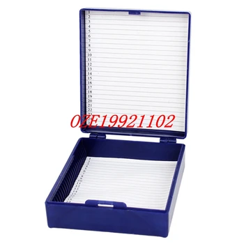 

Royal Blue Plastic Rectangle Shape Hold 25 Microslide Slide Microscope Box