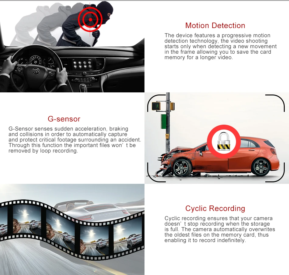RUCCESS DVR 0906 Mini Car DVR GPS Logger Full HD 1080p Novatek 96663 WDR Capacitor 1920x1080 Night Vision 170 Degree Dash Cam 13