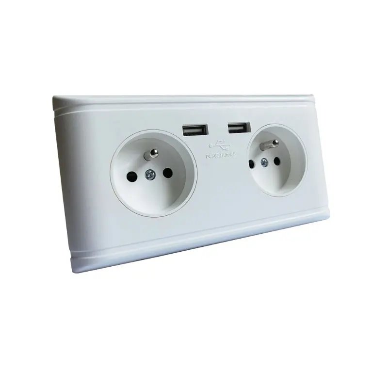 

EU Standard French Standard Wall Power Socket 16A New Outlet Socket With 2A Wall Charger Adapter Electric Wall Charger Adapter