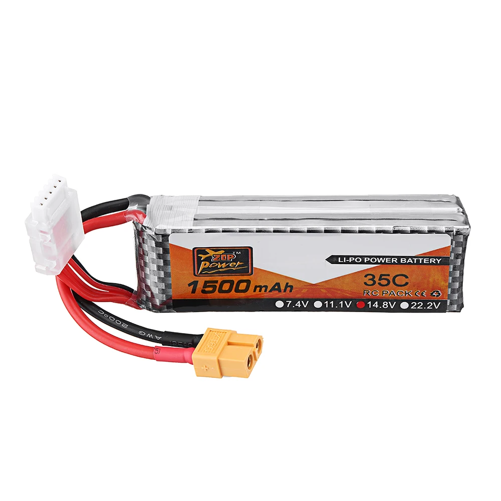 

2PCS ZOP Power 14.8V 1500mAh 35C 4S Lipo Battery XT60 Plug for X220S RC FPV Racing Drone Airplane helicopter quadcopter