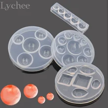 Lychee DIY Круглый квадратный Кабошон Шарм форма силиконовая форма, ручная работа ювелирных изделий Инструменты