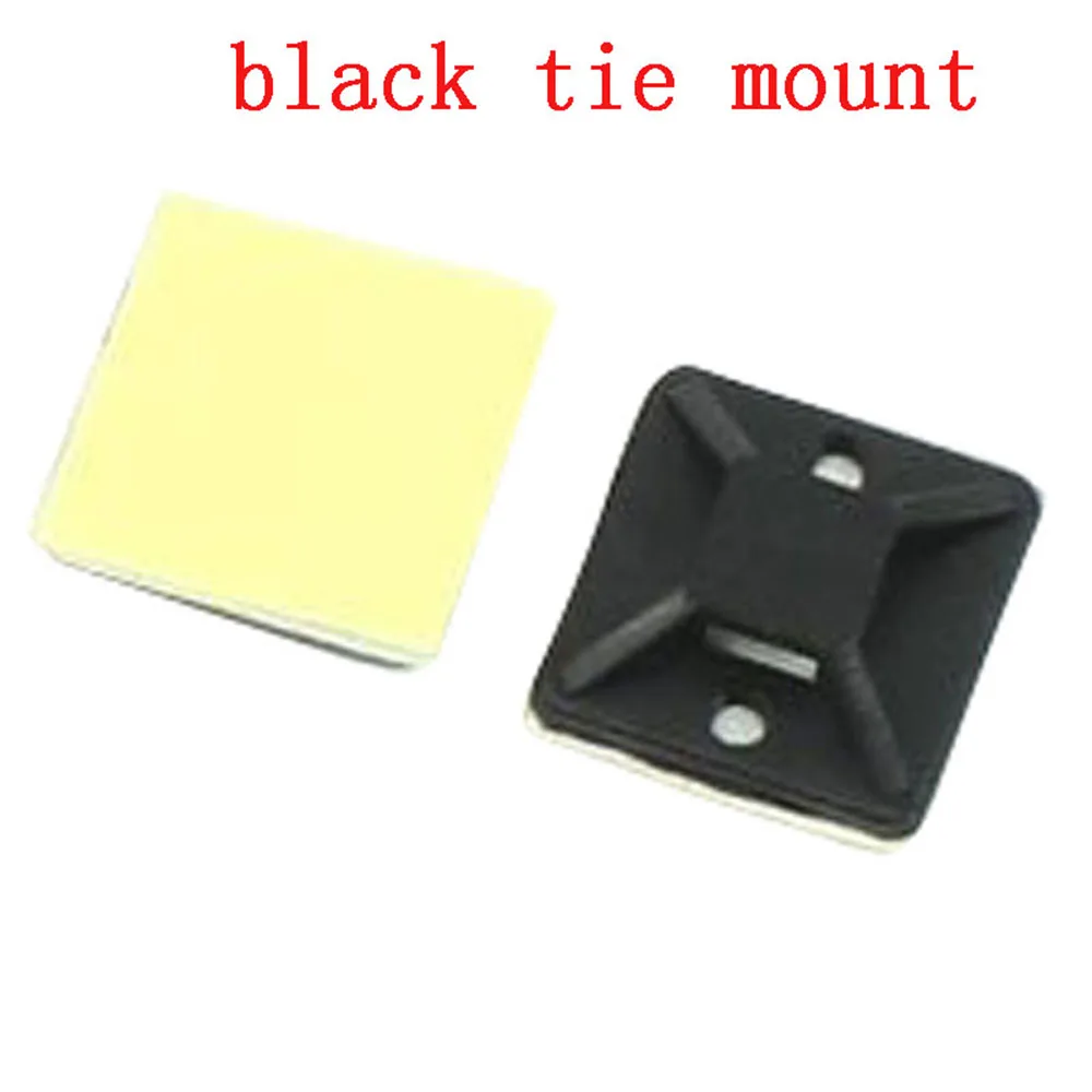Cable Tie Mount Black Zip Tie car Cable Wire Removable Self Adhesive base Wall Holder Mount Clip/Clamp cable fix