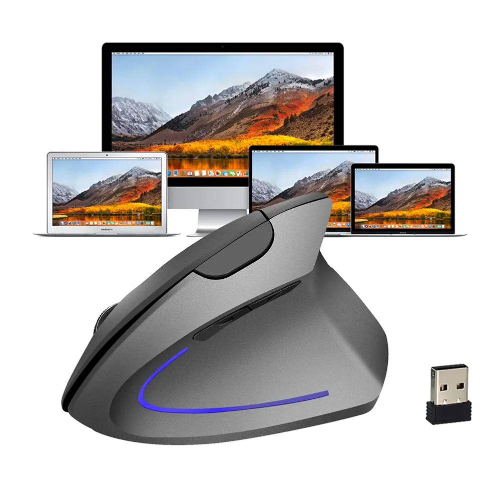 

Rechargeable Wireless Mouse 2.4GHz Vertical Gaming Mouse 2400 DPI Ergonomic Computer Mice SD998