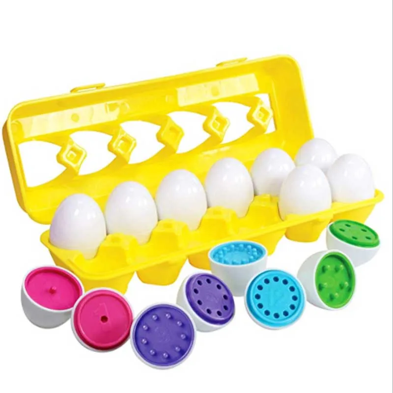 

12 Pcs/set Montessori Learning Education Color & Number Count & Shape Smart egg Math Toys for kids