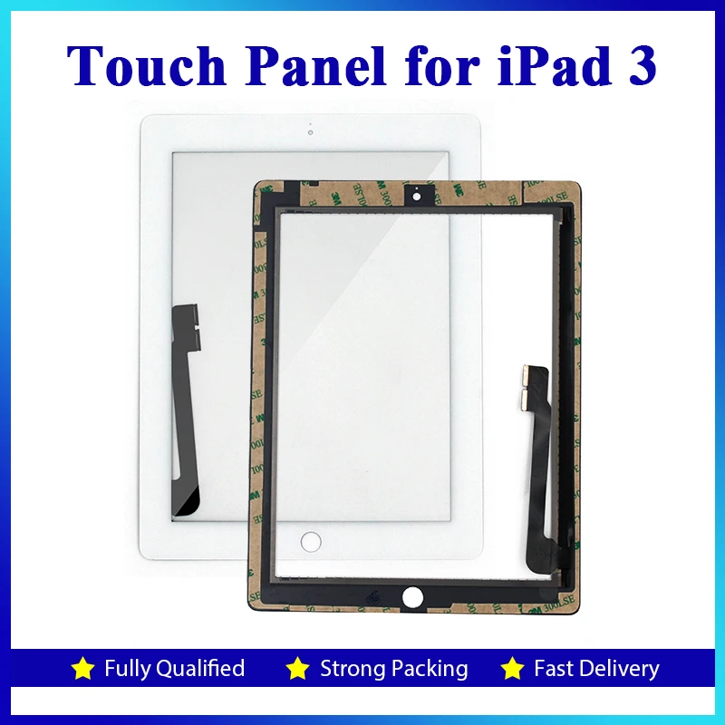 

Wholesale 10 PCS/Lot 9.7-inch Tablet Touch Panel for iPad 3 of Capacitive Touch Screen with 3M Sticker