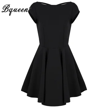 

Bqueen Sexy Halter Backless Spring Women Bandage Dress Elegant A Line Solid Short Sleeve Mini Women Party Dress Vestidos 2019
