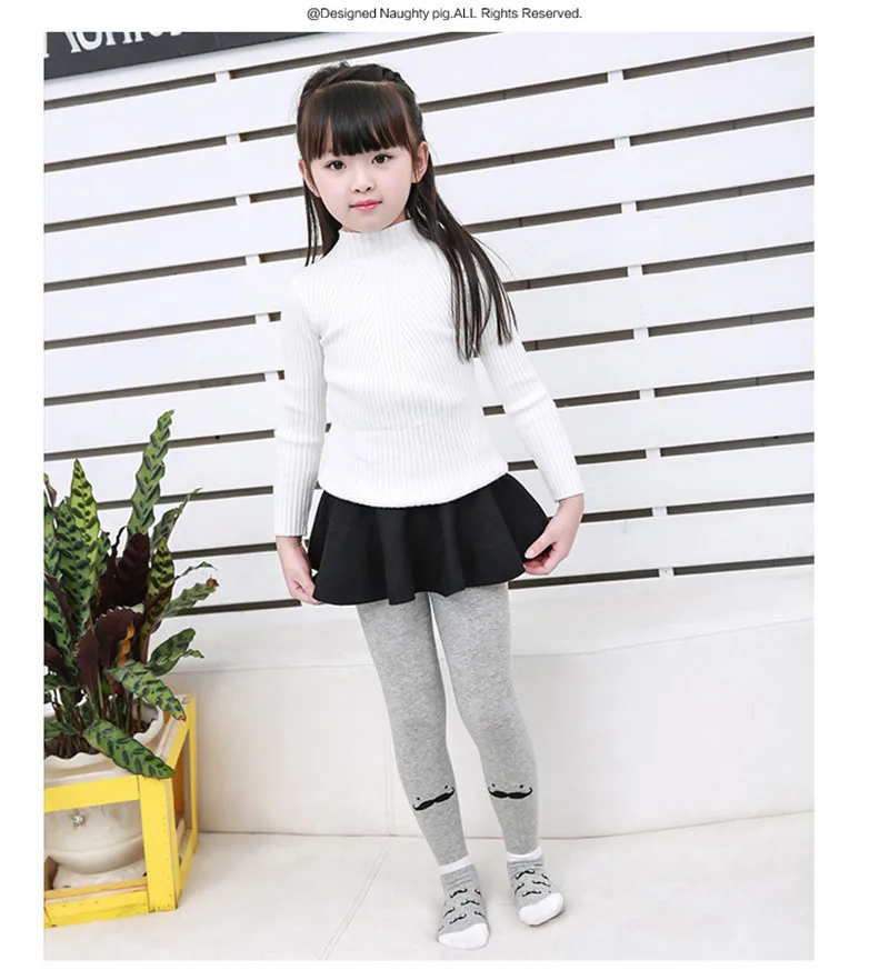Autumn Girl's Cotton Cute Tights & Stockings Bearded Cartoon Girls Pantyhose Female Children Tights Kids Pantyhoses06