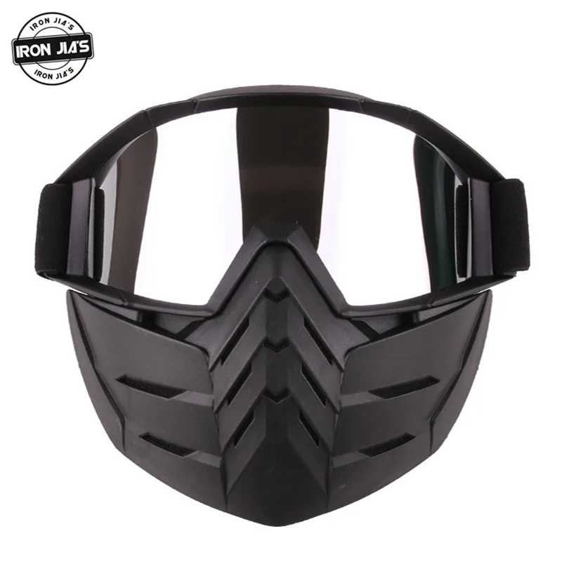 Download Motorcycle Mask Detachable Modular Mask Goggles And Mouth ...