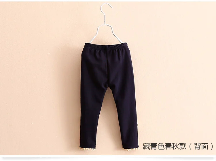 2018 Summer Kids Children Cotton Pink Gray Navy Blue Full Length Capri With Bow Flower Foral Lace Baby Girl Leggings Children (4)