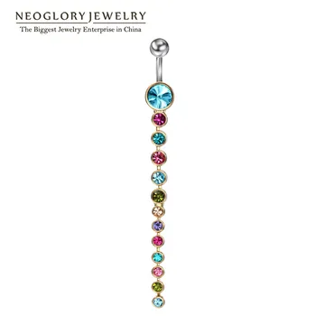 

Neoglory Rhinestone Piercing Belly Button Rings For Women Body Piercing Tragus Nombril Ombligo Navel Fashion Jewelry 2020 Brand