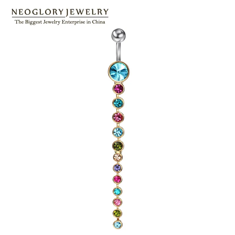 Neoglory Rhinestone Piercing Belly Button Rings For Women Body Piercing Tragus Nombril Ombligo Navel Fashion font
