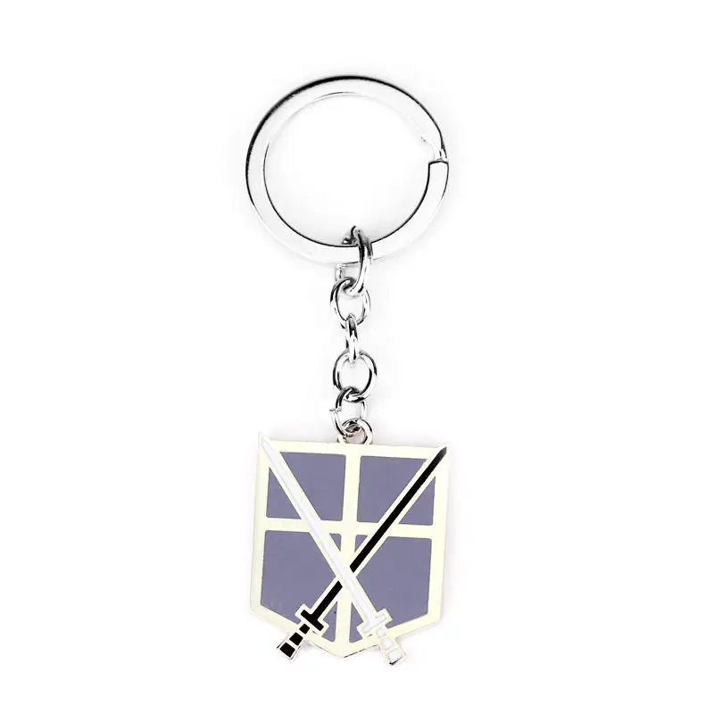 

Free shipping Attack On Titan key chains keyrings High quality Anime game pendant keyring porte clef keychain car