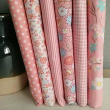 6 шт. 25 см х 25 см розовый случайный не повторяющийся дизайн хлопчатобумажная набивная ткань для лоскутного рукоделия ручной работы материал
