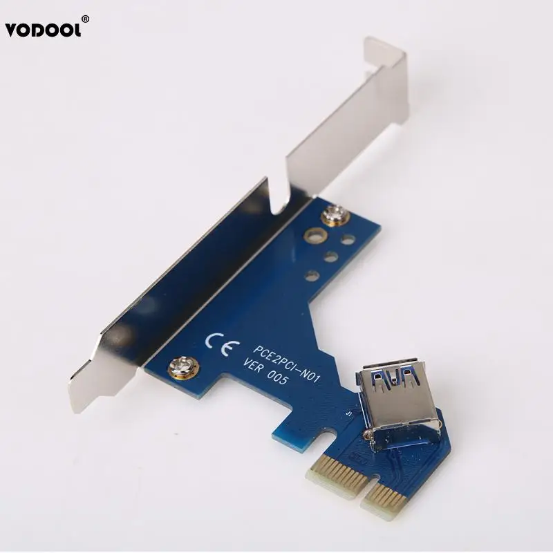 Адаптер переходник VODOOL PCI E Express X1 на Dual Riser с кабелем USB 3 0 длиной 1 м для