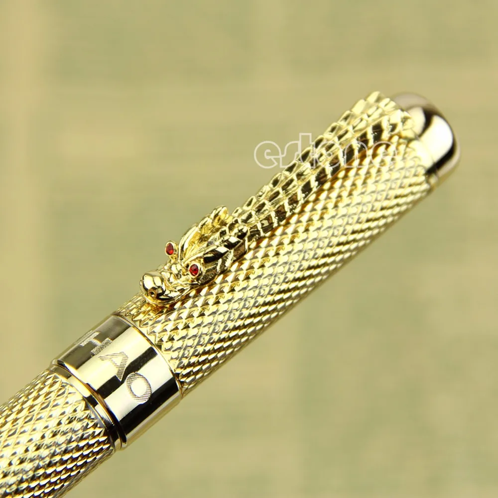 Лучший благородный Jinhao 1200 клипса с драконом шариковая ручка Полный Золотой канцелярский