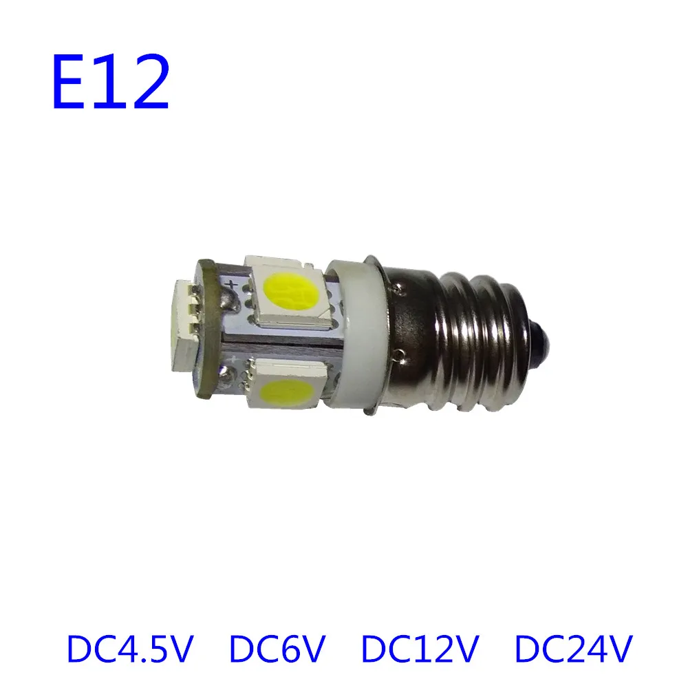 5 шт. E12 6 V 12 V 5050-5SMD лампочка для инструмента светодиодный 4,5 V E12 для электричества лампы E12 24 V Индикатор лампы 12 V E12 DC6V светодиодный лампы