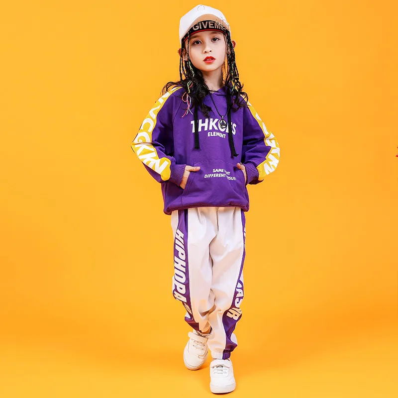 Kids Letter Hoodie Tops cotton children sport suits Dance Costumes for Girls Teenage Girl Hip Hop Clothing 10 12 14 16 18 Years (7)
