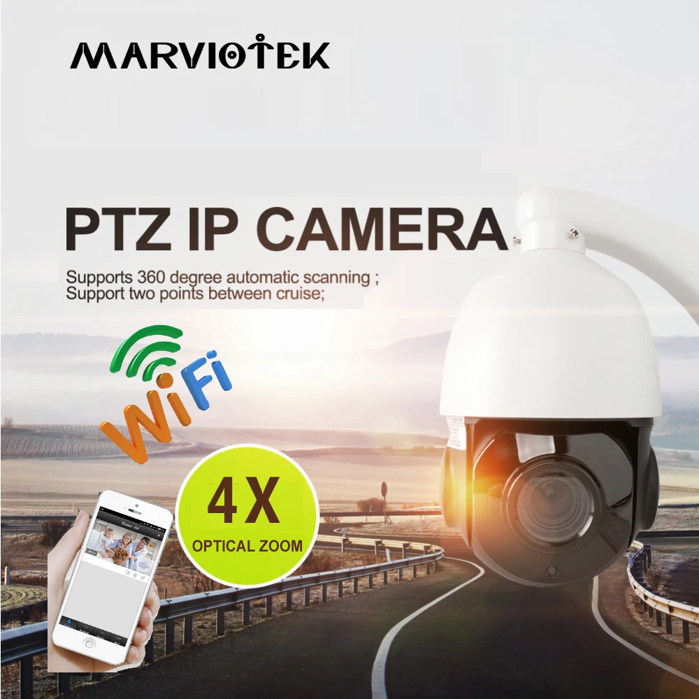 960P PTZ Speed Dome IP Camera font b Wireless b font Outdoor CCTV Camera WIFI 4X