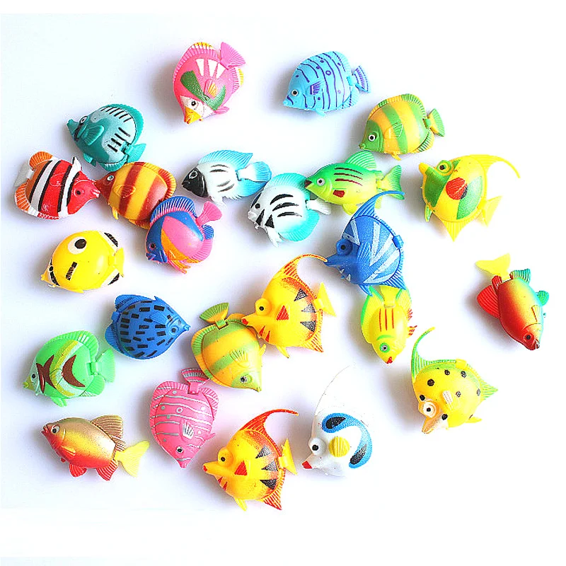 1Pcs Colorful Plastic Artificial Fishes Decorations for Aquarium