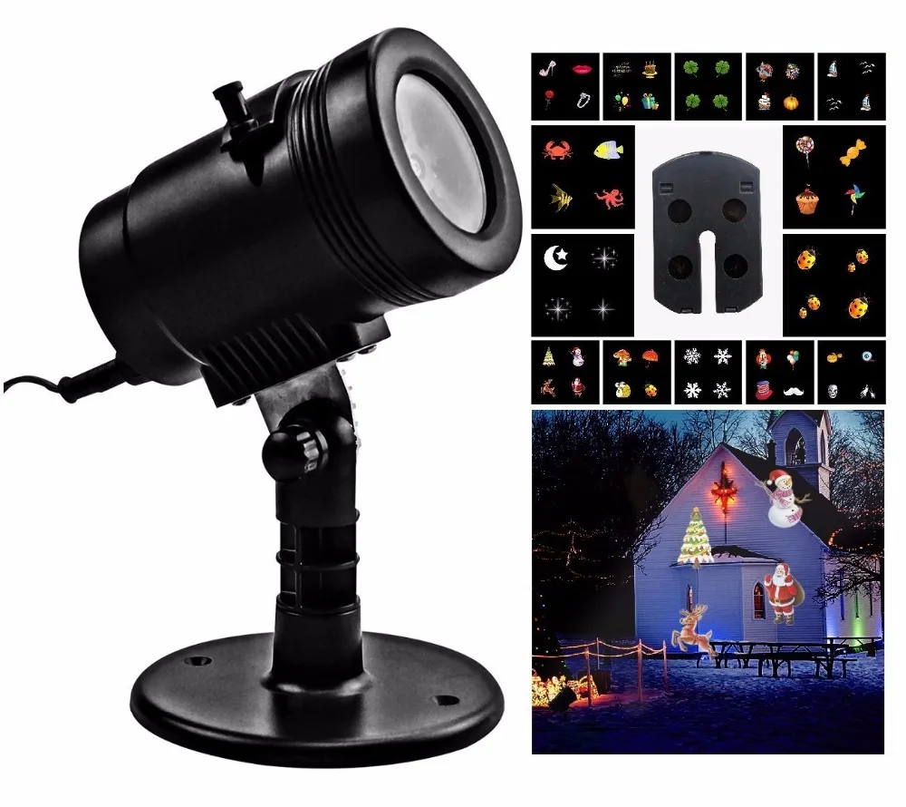 LED Projector Light with 14 Switchable Patterns Waterproof Landscape