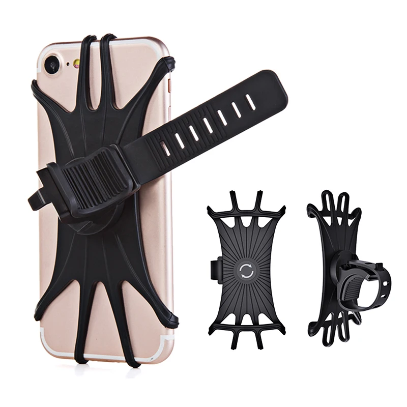 

Adjustable 360 Degree Cell Phone Holder Bicycle Motorcycle Handlebars Silicone Bike Phone Holder Mount for 4.0-6.0 Inch Phone