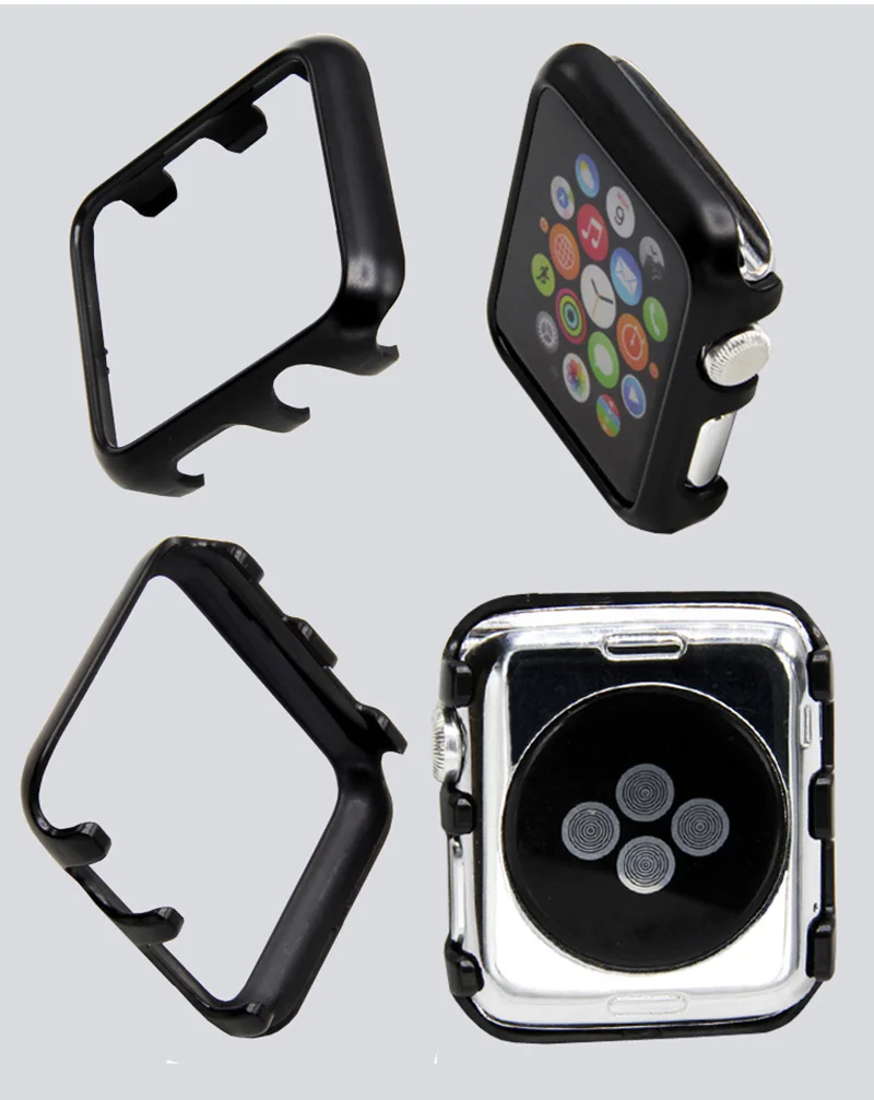 Suntaiho для apple watch 4 протектор оболочки ПК покрытие рамка для apple watch серии 1 2 3 протектор экрана 40 44 чехол для покрытие часов - Цвет: Black