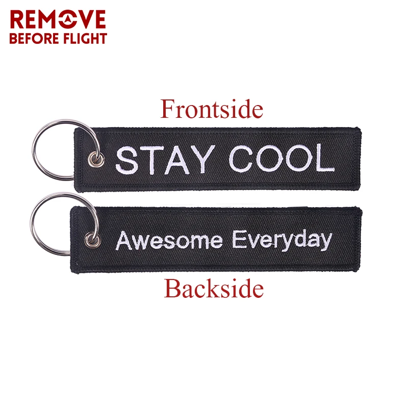 1 PC Customized Sample Keychain llaveros Safety Label Embroidery Key Rings Chain for Aviation Gifts Fashion Keychains