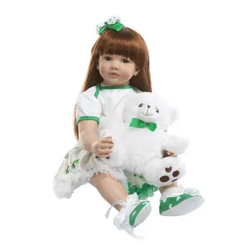 

60cm Reborn Doll Realistic Silicone Newborn Babies Toy Long Hair Girl Princess Clothes Pacifier Lifelike Handmade Gifts