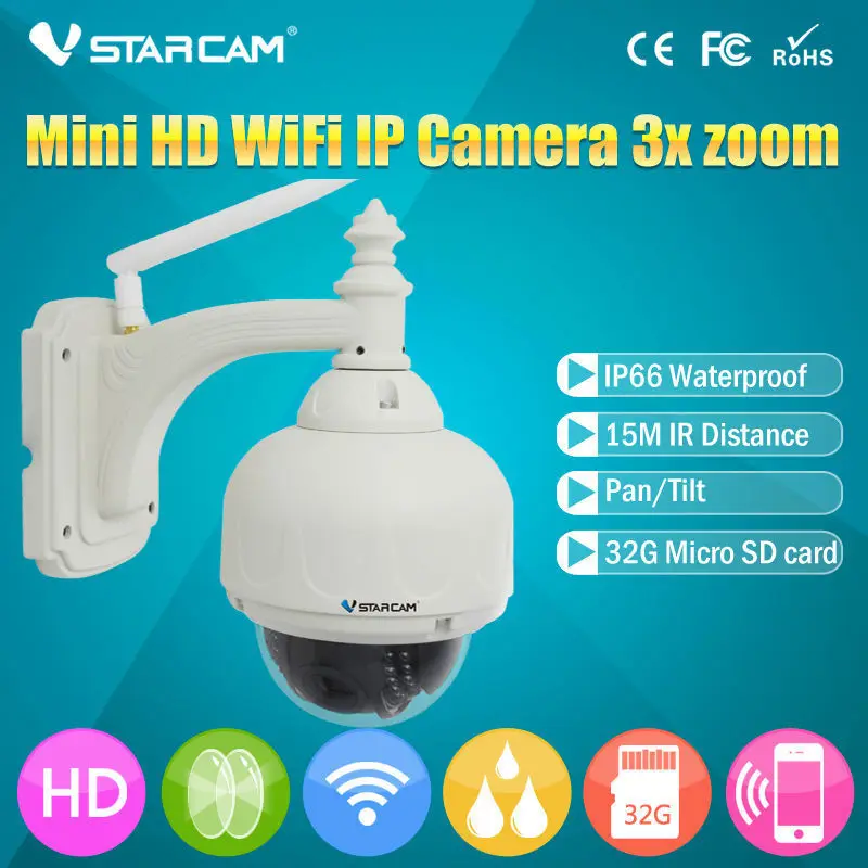 VSTARCAM Onvif Wireless IP Camera Outdoor HD 720P WIFI PTZ Dome CCTV Security With 4 Optical Zoom Support 128G SD Card IP Cam VSTARCAM Onvif Wireless IP Camera Outdoor HD 720P WIFI PTZ Dome CCTV Security With 4 Optical Zoom Support 128G SD Card IP Cam