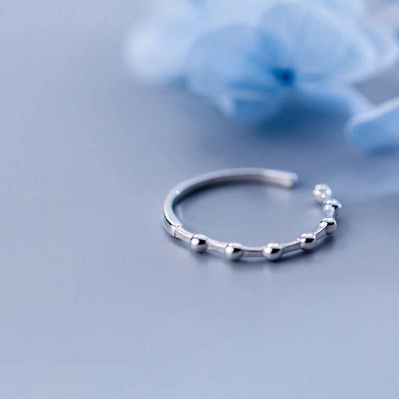 INZATT, настоящее бусины из стерлингового серебра 925, открывающееся кольцо для модных женщин, минималистское кольцо, хорошее ювелирное изделие, бамбуковый узел, модный подарок