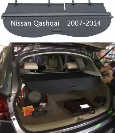 

High Qualit Car Rear Trunk Cargo Cover Security Shield Screen shade Fit For Nissan Qashqai 2007-2014 (Black, beige) BY EMS