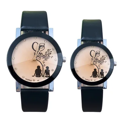Минималистичные Классические кварцевые часы для студентов, пара стильных часов со стеклянным ремешком, кварцевые наручные часы для влюбленных, повседневные Простые часы