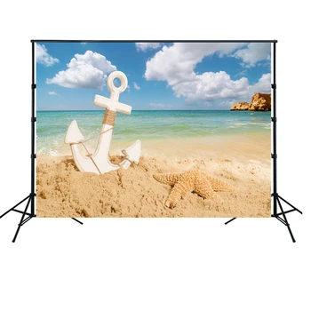 

HUAYI Sea beach Photoshoot Background Children Photography Backdrops white clouds sky wedding Photophone Backdrop Props W-1788