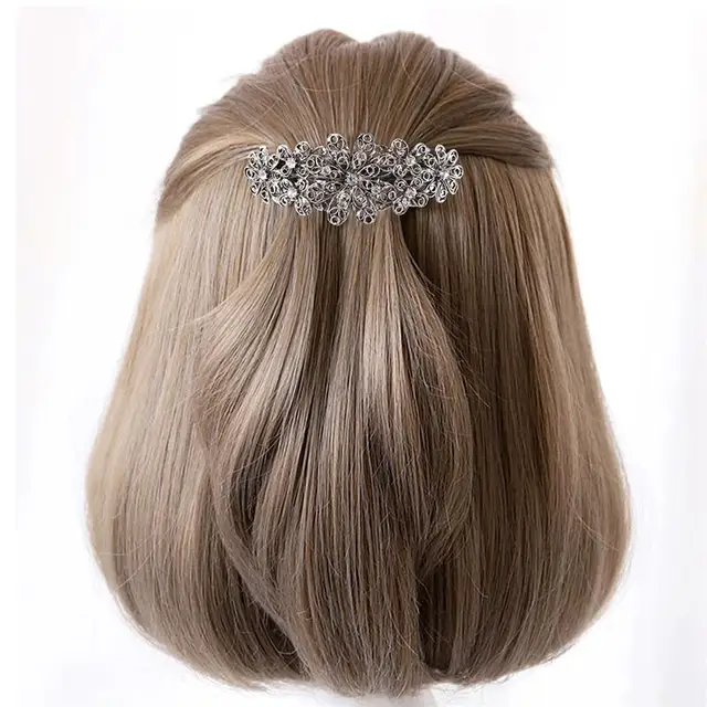 Buy 2pcs Women Hair Clip Crystal Fancy Flower Hair