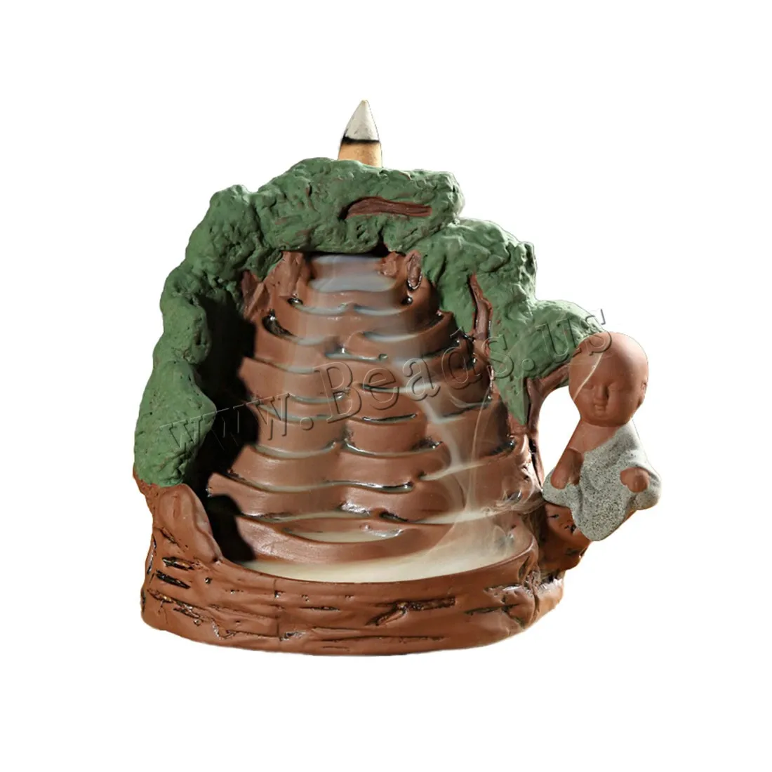 The Little Monk Ceramic Backflow Incense Burner Rockery Smoke Waterfall Incense Holder Crafts Use In Home Office Teahouse
