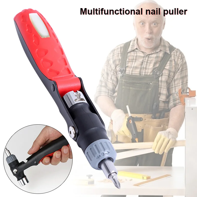 

Multifunction Hammer Ratchet Screwdriver Socket Wrench Spanner Drive Tool Safety Hand Tool CLH@8