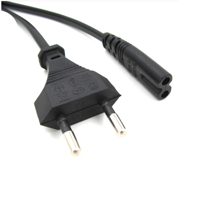 

1pcs New Arrival Europe European EU plug power supply Cable 2-prong 2 power outlet Cord IEC 320 IEC320 C7 for Laptop Notebook