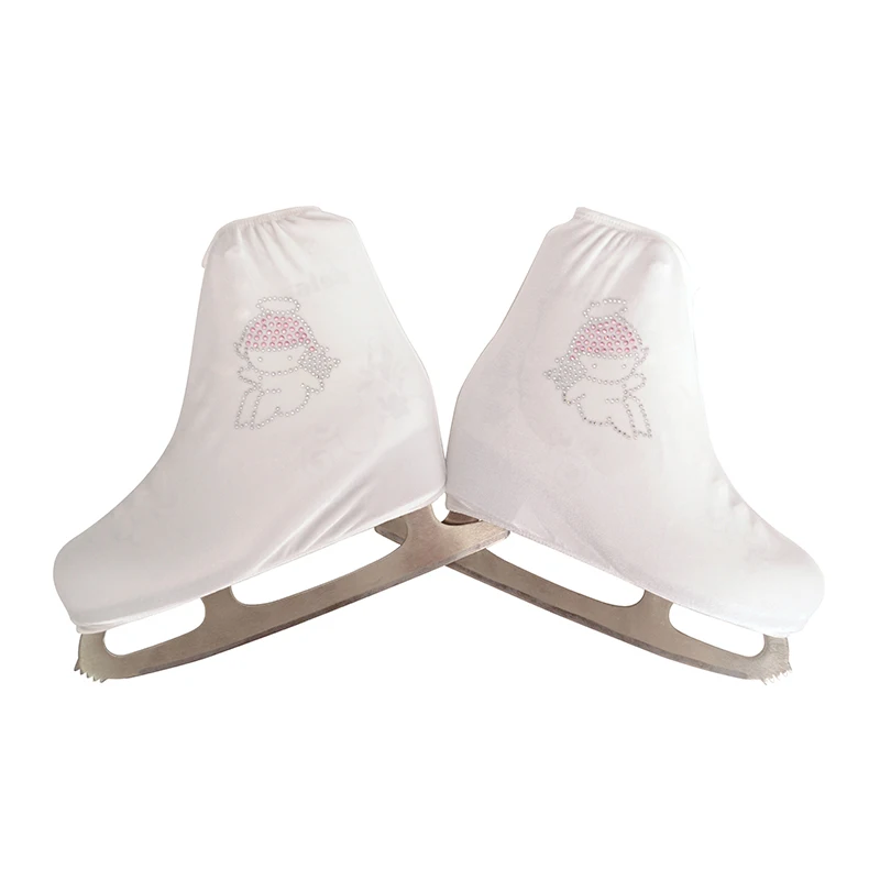 

15 colors child adult velvet ice figure skating shoes cover roller skate fabric cover accessories white angel rhinestone