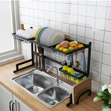 Кухонная сушилка для посуды из нержавеющей стали u-образная решетка для слива раковины двухслойная кухонная полка кухонные принадлежности держатель для хранения