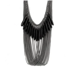 Hesiod Black Tassels Multi Layers Draped Luxury Pendant Fashion Necklace & Pendants Chain for Women Jewelry
