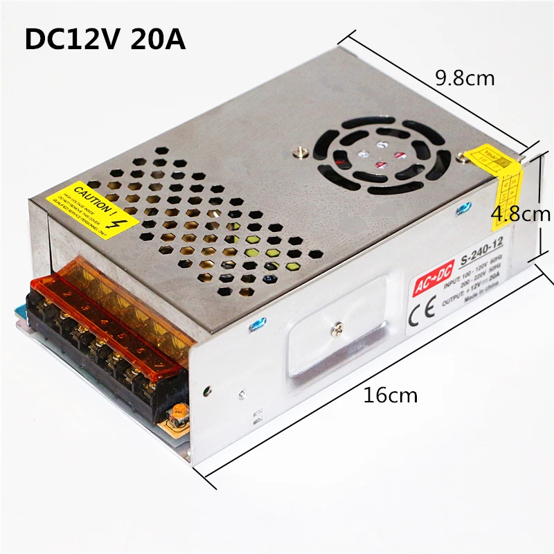 DC12V 5A 10A 20A 30A трансформаторы систем освещения 60 W 120 W 240 W 360 W переключатель Питание AC 110 V/220 V DC/DC 12 V питания со светодиодной полосой адаптер