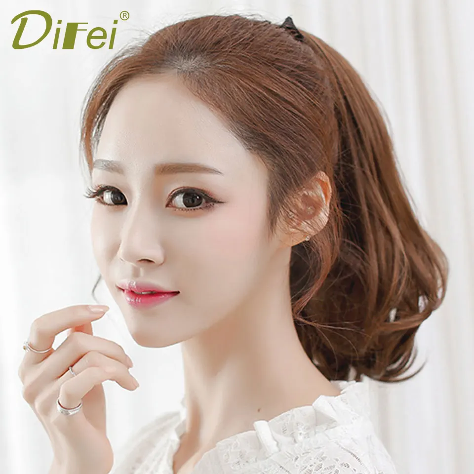 DIFEI Short Curly Ponytail Grips Pony Heat resistant Synthetic Hair Extension Ponytail for Women