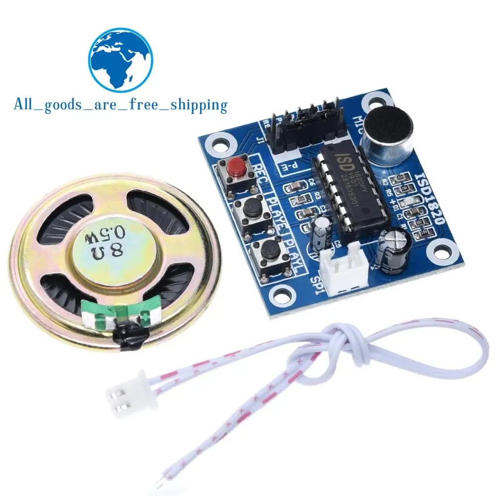 

TZT ISD1820 recording module voice module the voice board telediphone module board with Microphones + Loudspeaker