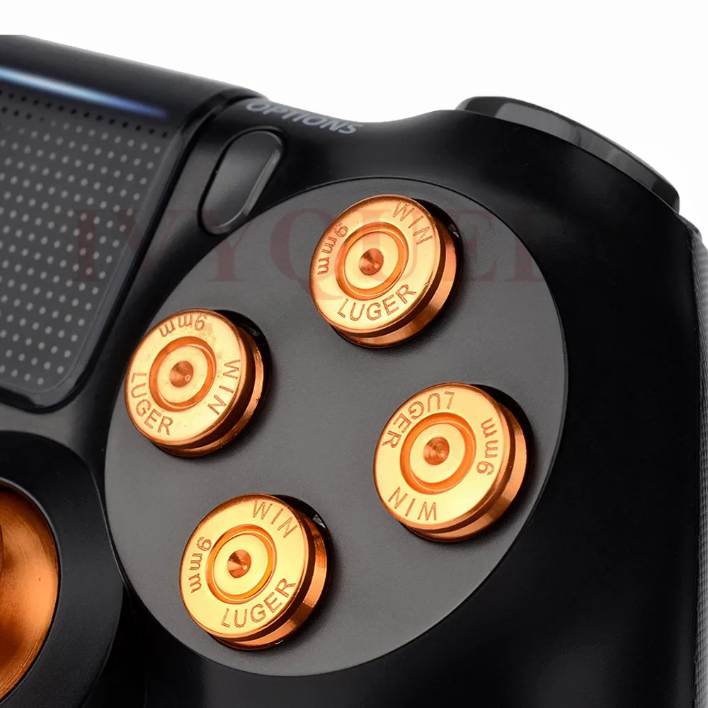 IVYUEEN Gold для sony Dualshock 4 PS4 DS4 Pro тонкий контроллер алюминиевые металлические аналоговые палочки кнопки действия комплект модов