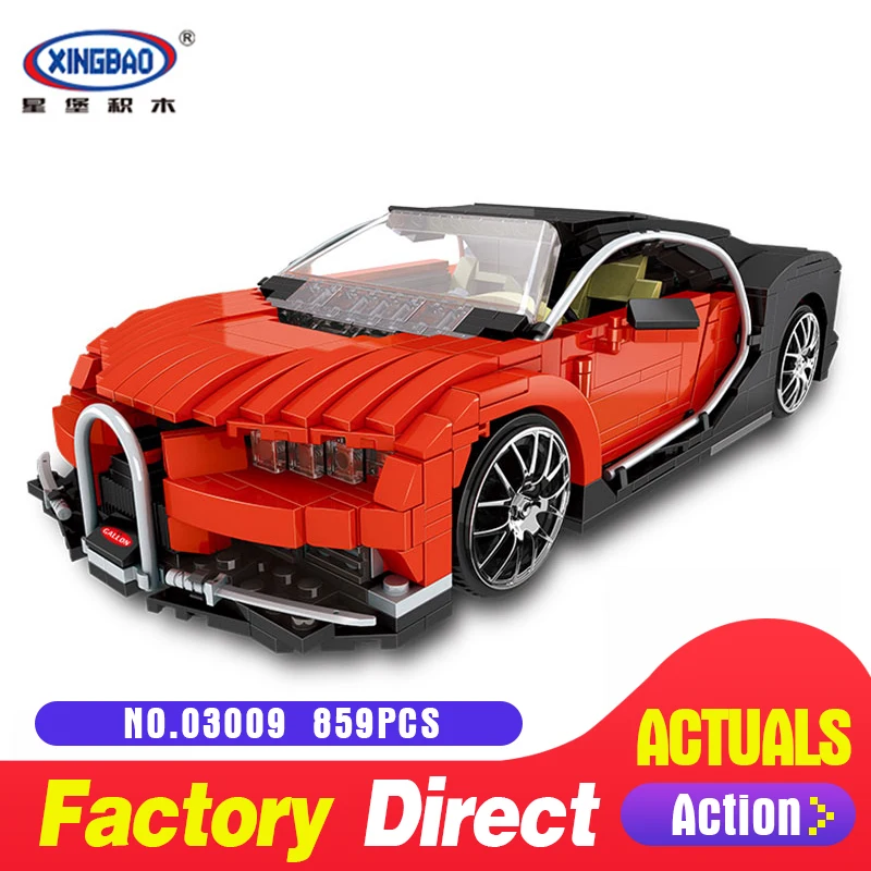 

XingBao 03009 Block 859Pcs Creative MOC Technic Series The Gallon Supercar Set Educational Building Blocks Bricks Toys Model