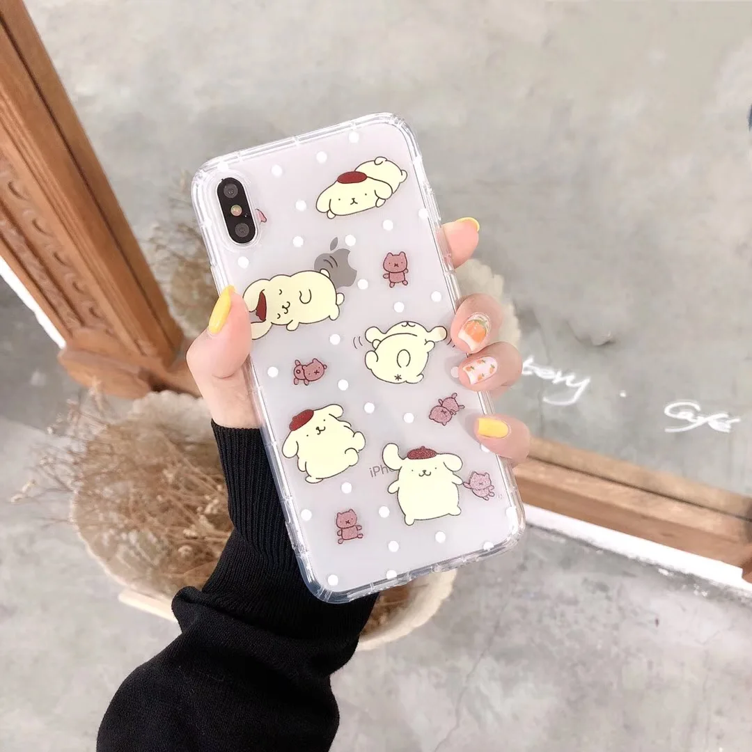 Корейский INS милый чехол для телефона Cinnamoroll My Melody для iPhone X, XS, Max, Xr, 8, 7, 6, 6s Plus, прозрачный чехол из ТПУ с рисунком японского аниме