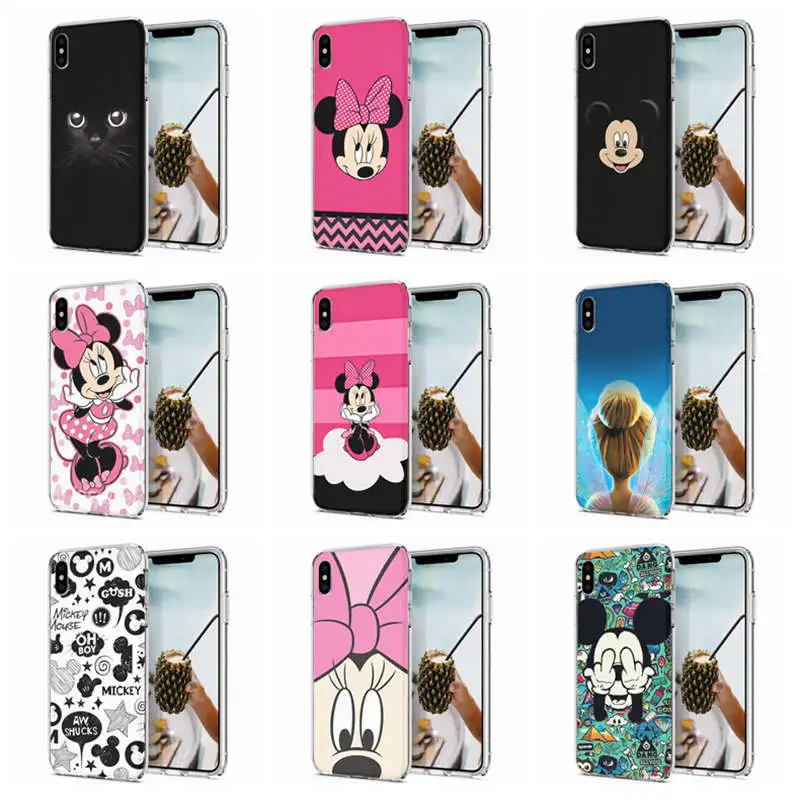 Soft Phone Case For iPhone X XS XR Covers TPU Colorful Cute Minnie Mickey Painted Fundas 6 Puls Max F102 |
