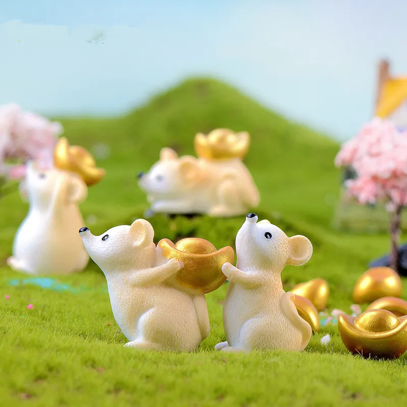 

8 Pieces Mouse Rat Mice Zakka Desk Table Display Model Small Statue Little Figurine Crafts Figure Ornament Miniatures DIY